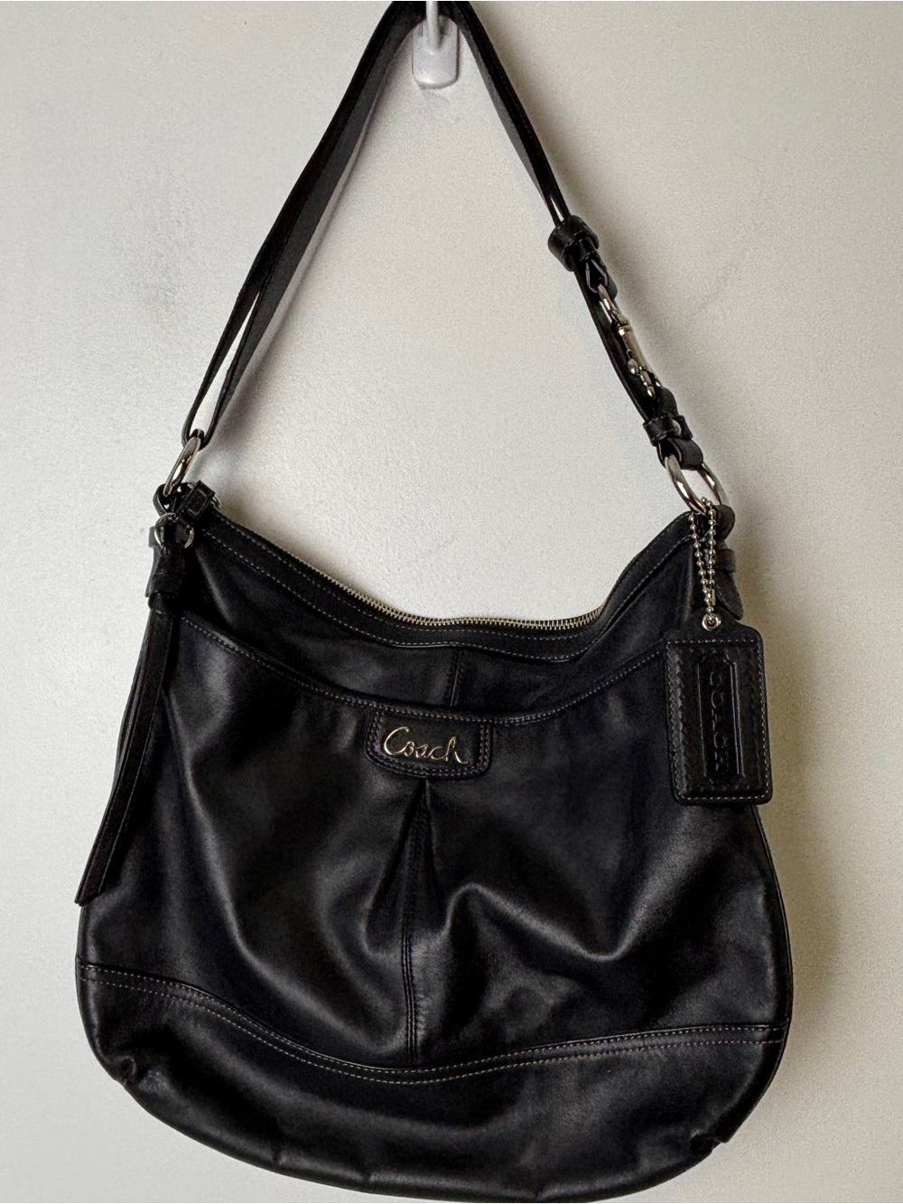Coach Black Park Leather Duffle Purse